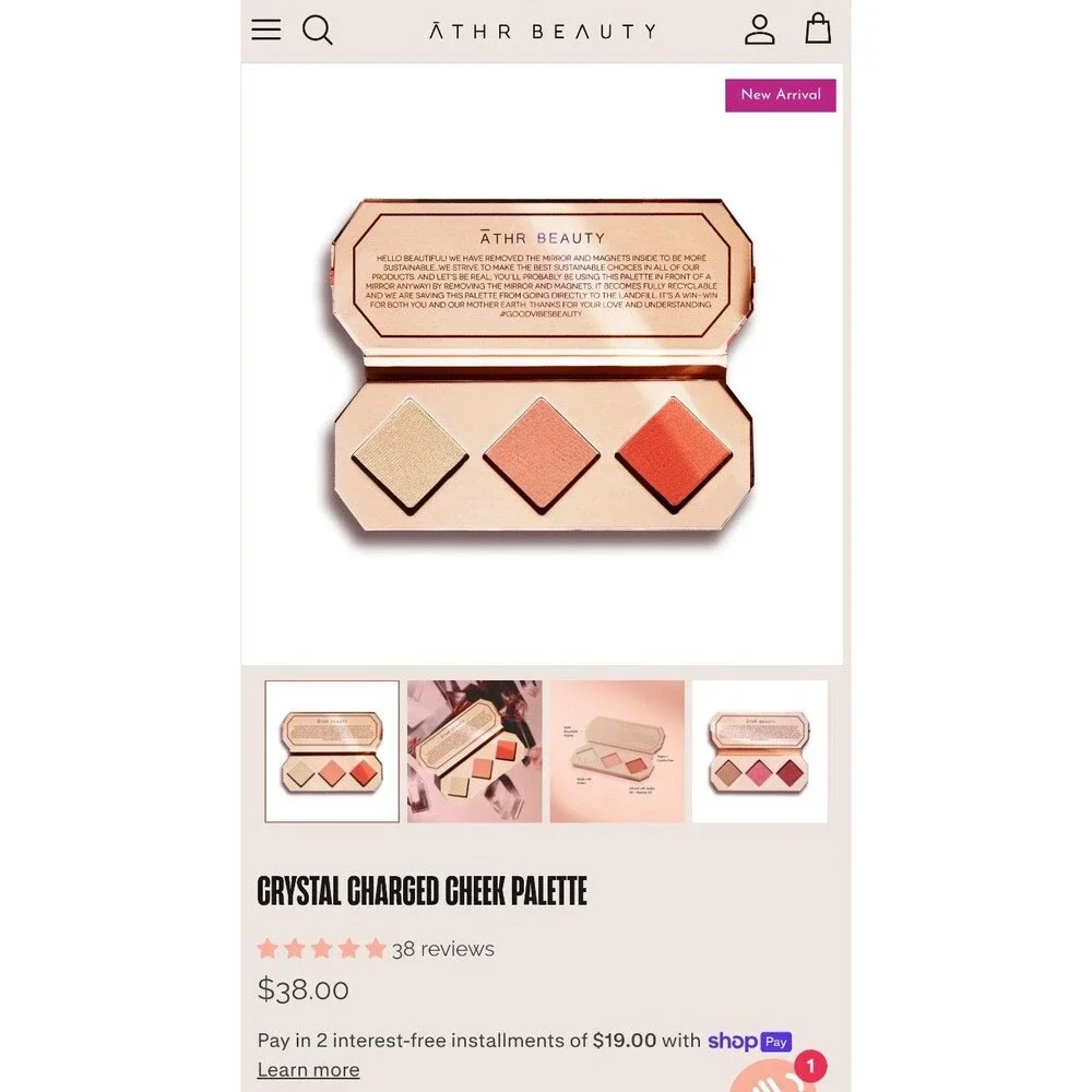 Athr Beauty Crystal Charged Cheek Palette